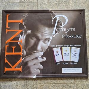 Vintage Metal Kent Cigarette Sign 1980s